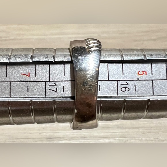 Vintage Designer Signed ATR Sterling Silver & 18K Gold Diamond Ring, Size 6 - Picture 12 of 12